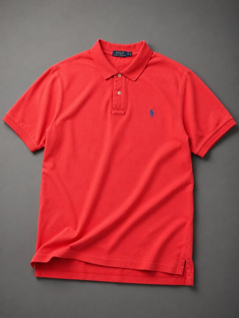 Polo Ralph Lauren Red Polo Shirt Men's XL Blue Pony Logo Cotton Classic - Picture 2 of 5